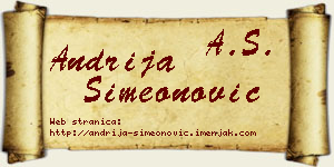 Andrija Simeonović vizit kartica